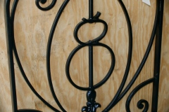 S115 Sample Ralph Lauren style custom interior stair rail with hand forged designs Option 2