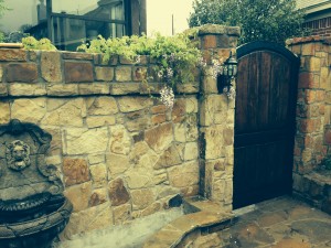 8 foot tall by 4 feet 8 inch wide gate. Rough hewn Spanish Cedar.