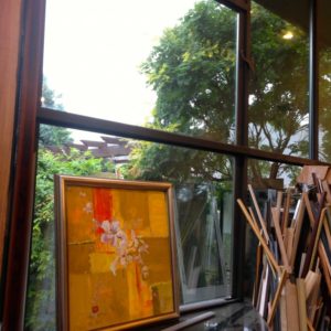 25' long by 14' tall wall of windows inside view